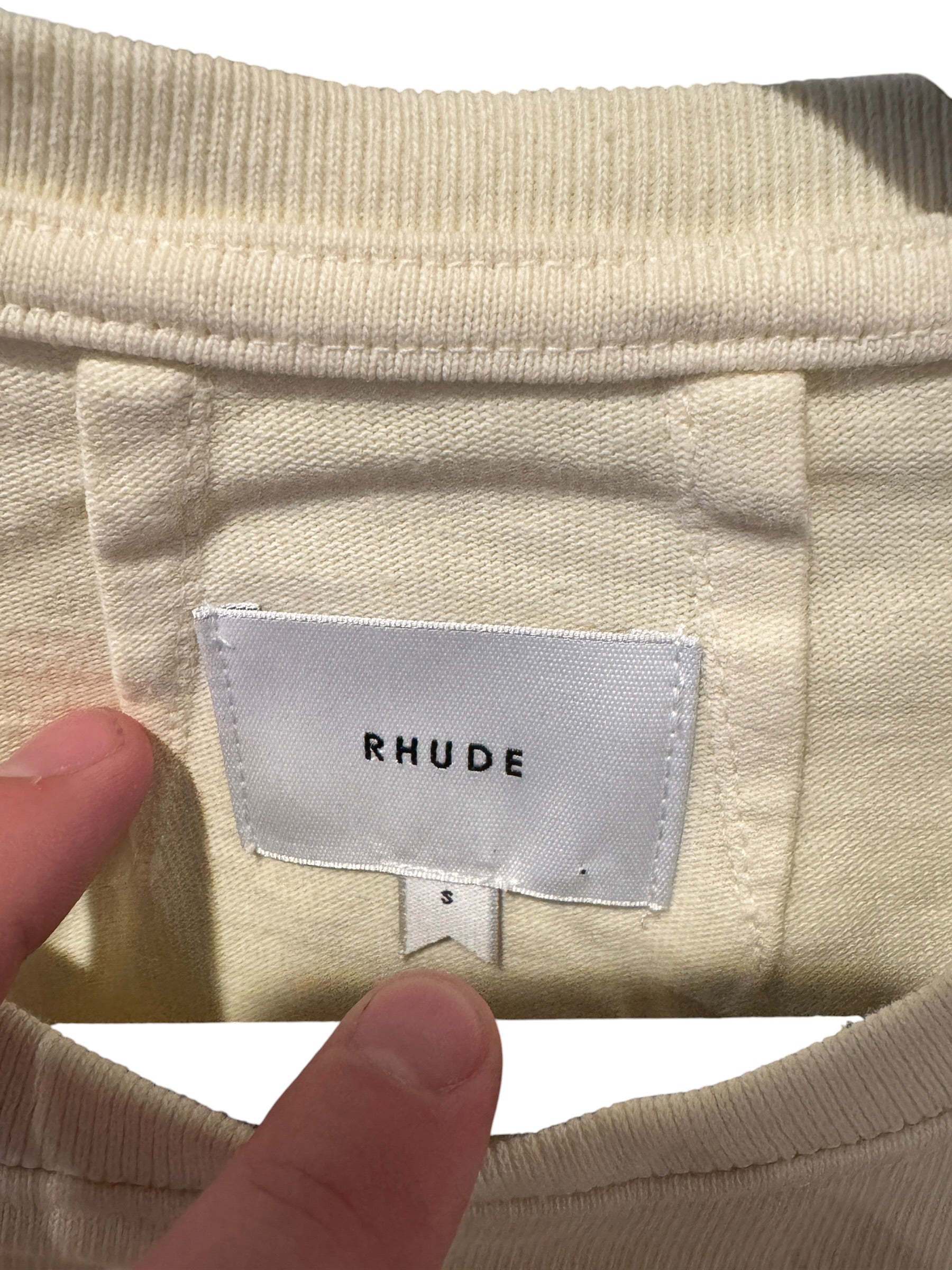 Rhude Moonlight Badge Tee in Vintage White [S] Rhude
