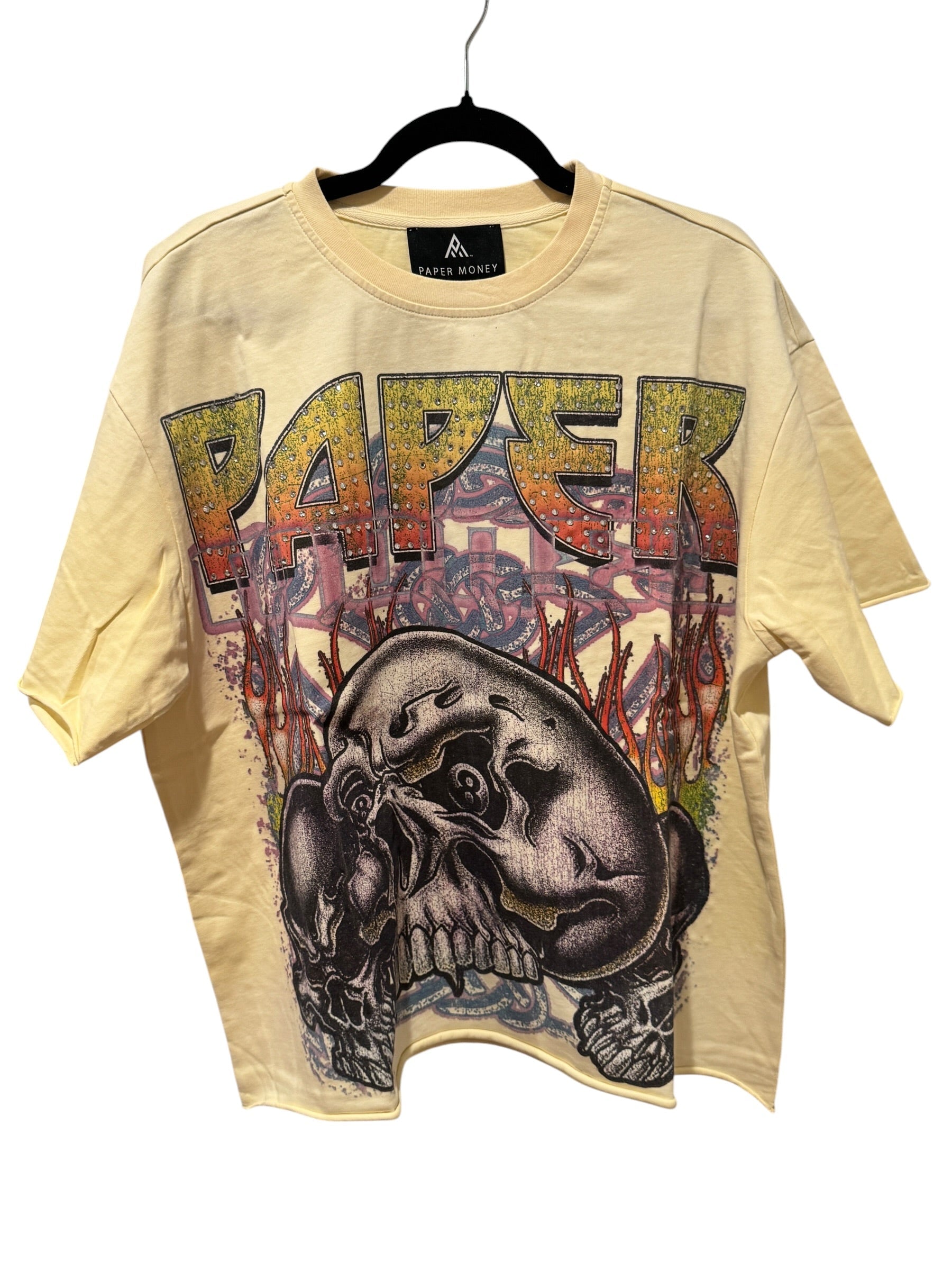 Paper Money Cream Skull Graphic Tee [S] Paper Money