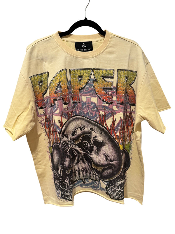 Paper Money Cream Skull Graphic Tee [S] Paper Money