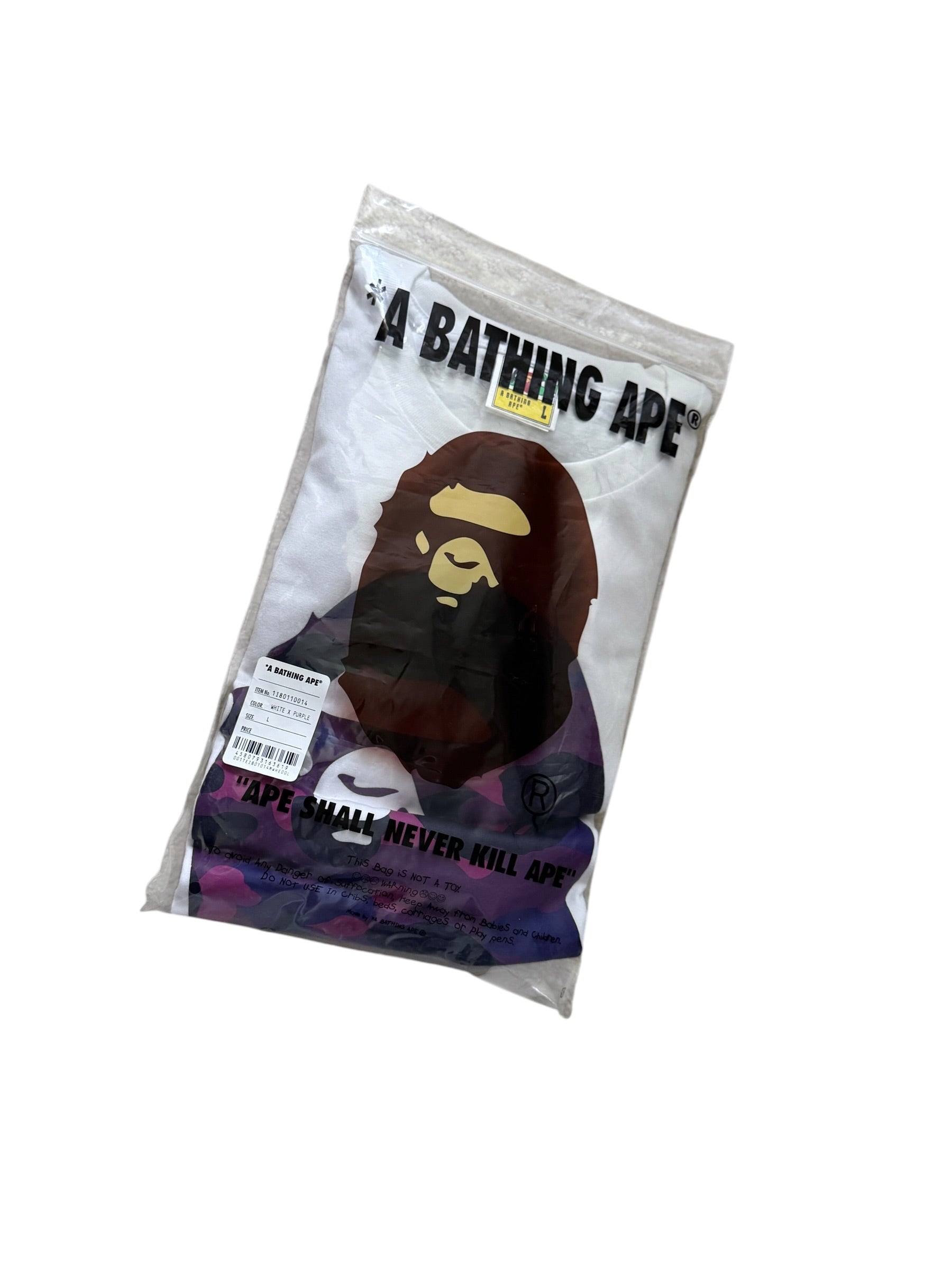 BAPE A Bathing Ape Purple Color Camo Tee [L]