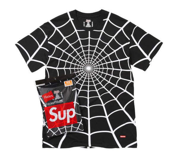 Supreme x Spiderman Collab Spiderweb Hanes Tag-less Tees 2-Pack [S] Supreme