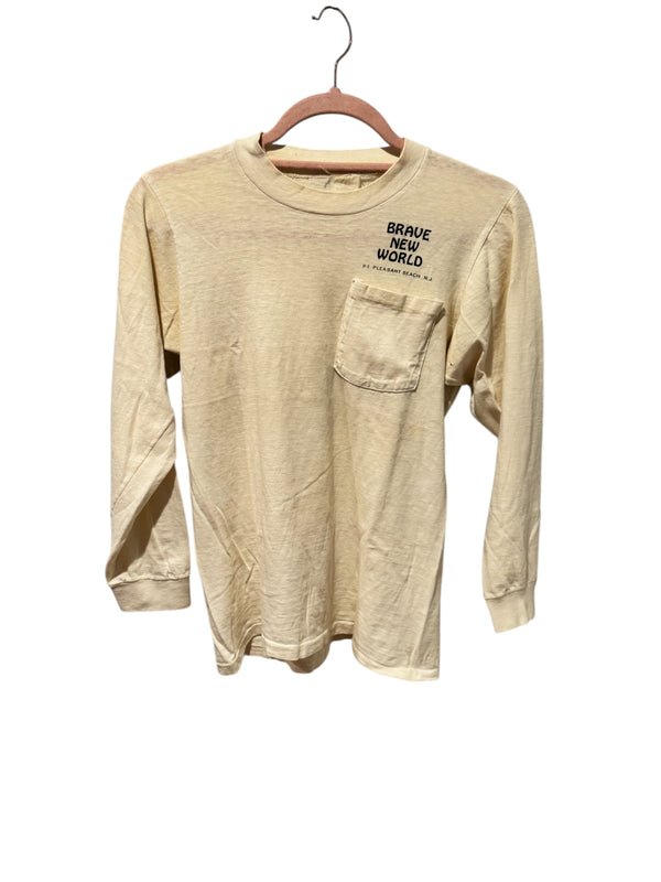 Vintage 80s/90s “Brave New World – Pt Pleasant Beach, NJ” Long Sleeve Tee – Excellent Condition (XS)