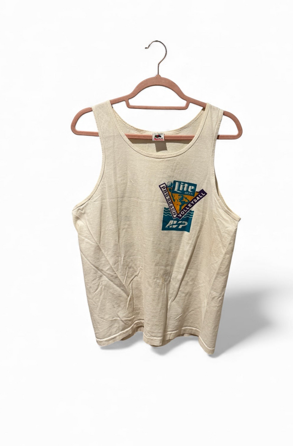 Vintage 90’s Miller Lite AVP Pro Beach Volleyball Tank — Made in USA (L)