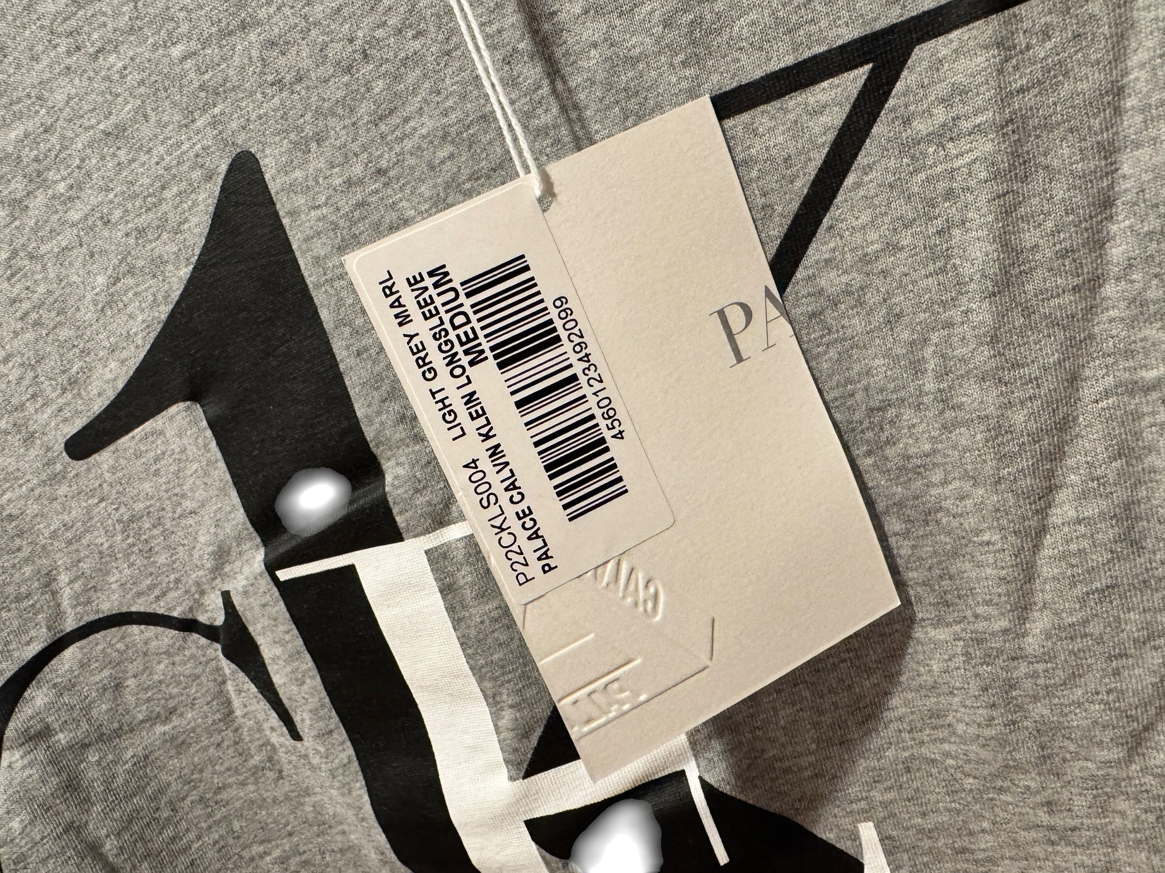 Palace x Calvin Klein Long Sleeve Shirt Heather Grey [M] Palace