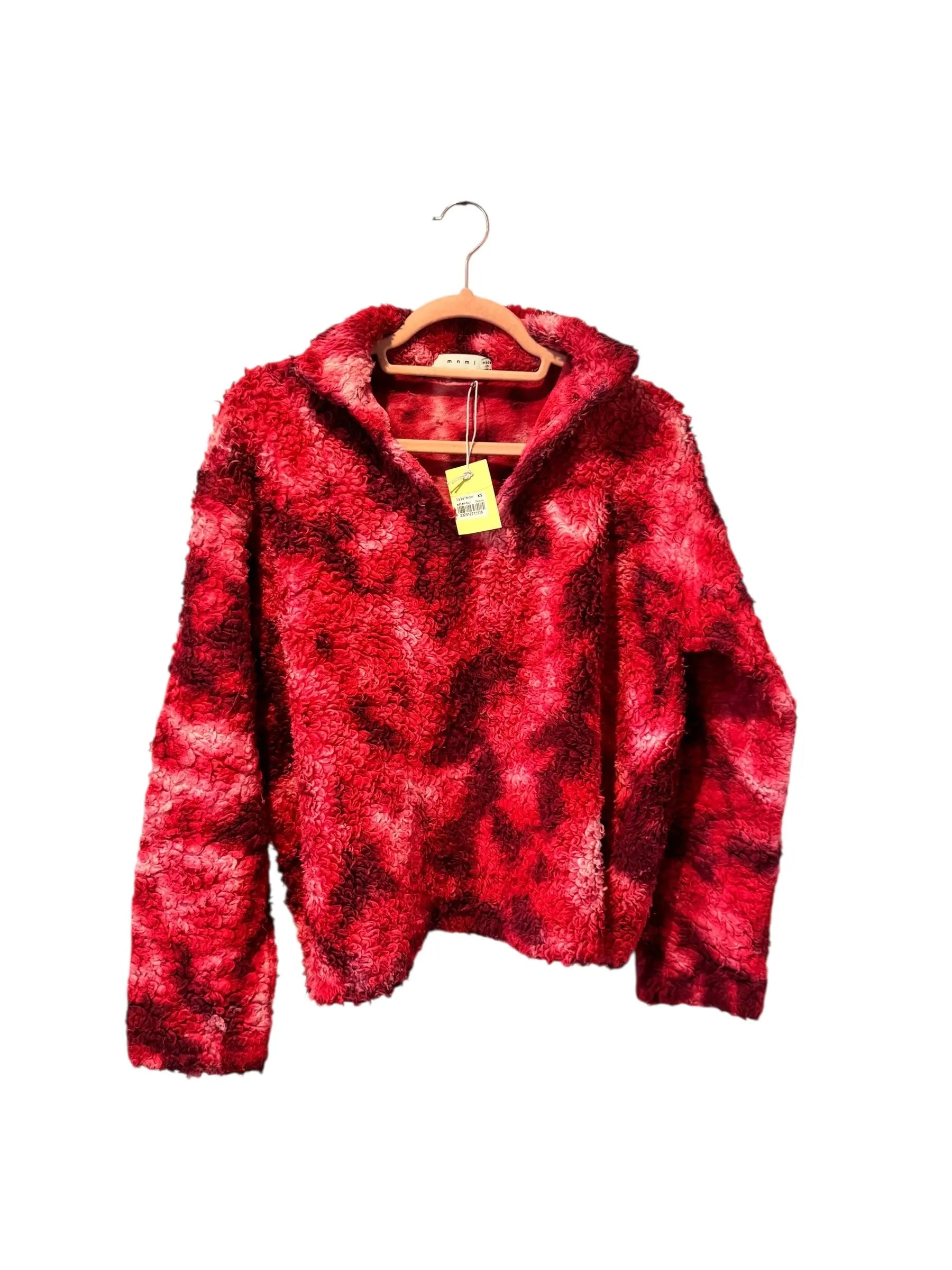 MNML Red Tie-Dye Sherpa Pullover (XS) MNML