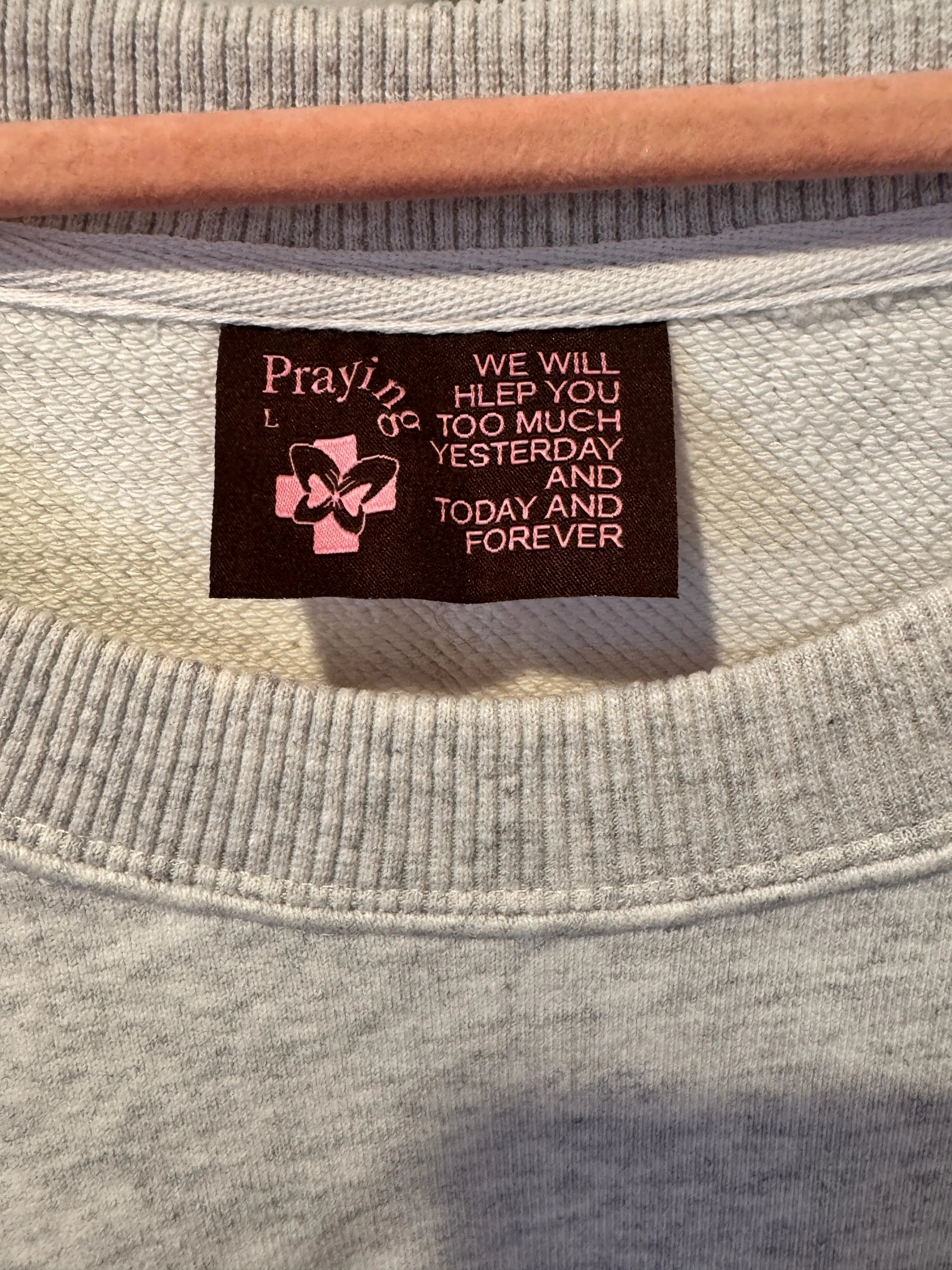 Praying “Not in Paris” Crewneck Sweatshirt (L) Praying
