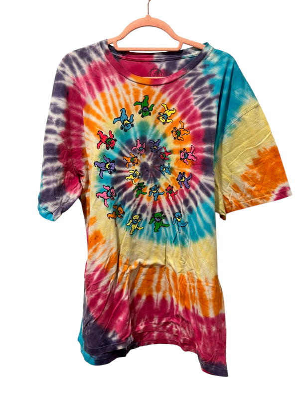 Grateful Dead Dancing Bears Spiral Tie-Dye Tee (XL)