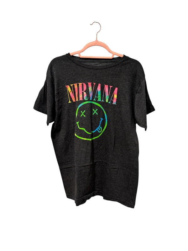 Nirvana Rainbow Smiley Graphic Tee (M)