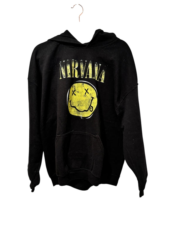 Nirvana Smiley Face Black Hoodie (XL)