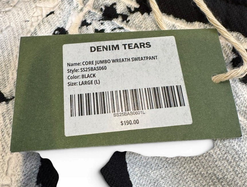 Denim Tears Core Jumbo Wreath Sweat Pants [L] - Still Threaded Apparel