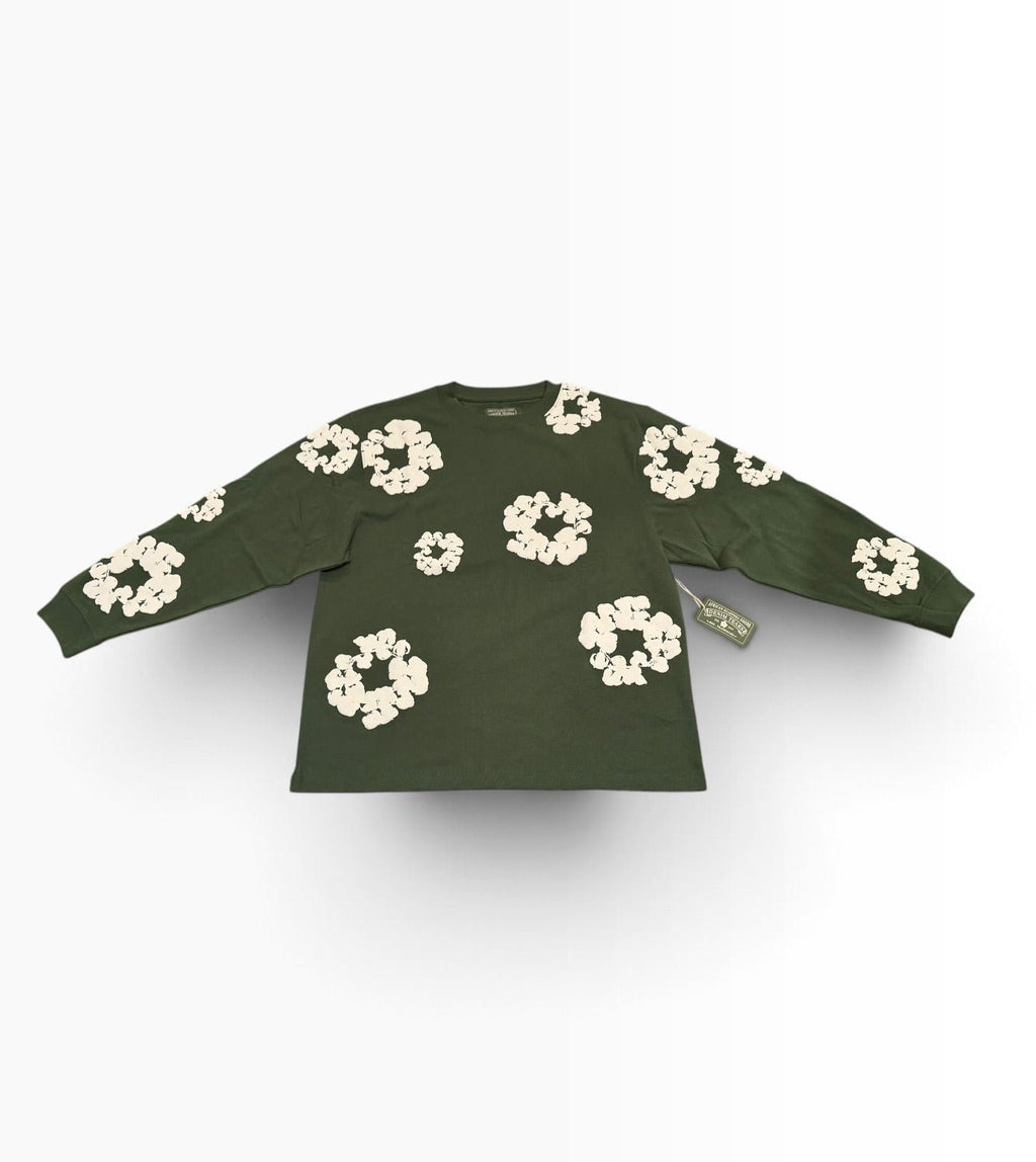 Denim Tears Cotton Wreath LS Tee in Green - [XL] - Still Threaded Apparel