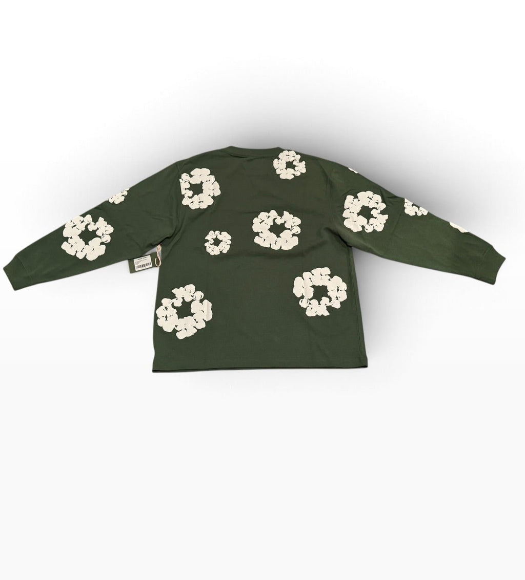 Denim Tears Cotton Wreath LS Tee in Green - [XL] - Still Threaded Apparel