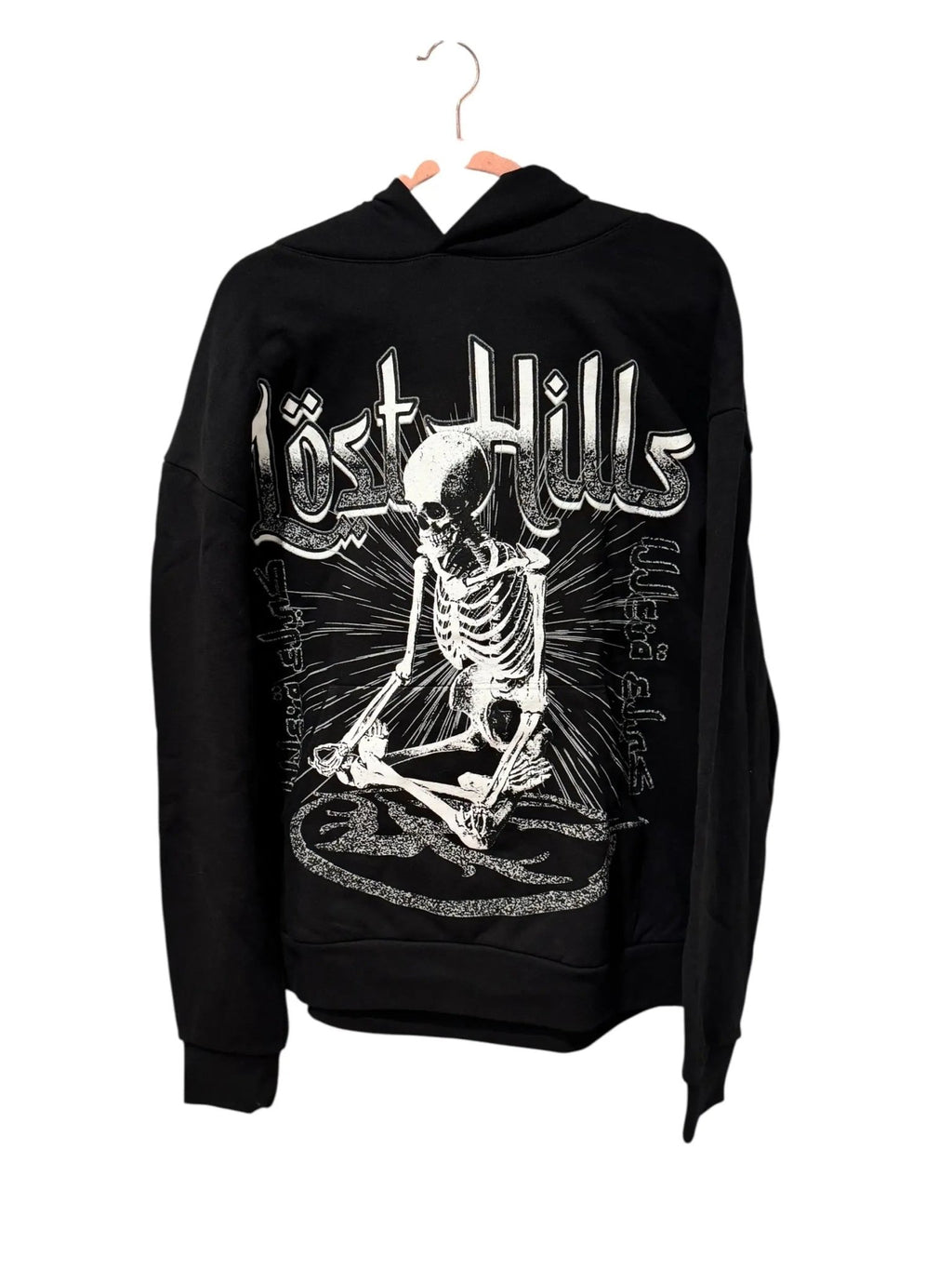 Lost Hills Skeleton Graphic Hoodie – Black (L) - Still Threaded Apparel