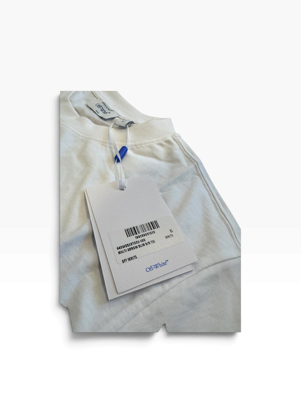 Off-White c/o Virgil Abloh Slim Signature arrow Tee in White [XL] - Still Threaded Apparel