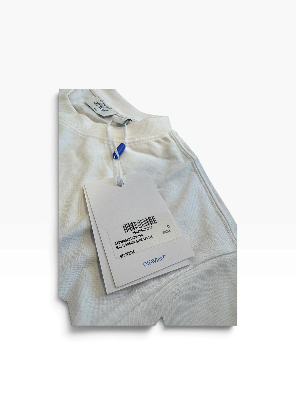 Off-White c/o Virgil Abloh Slim Signature arrow Tee in White [XL] - Still Threaded Apparel